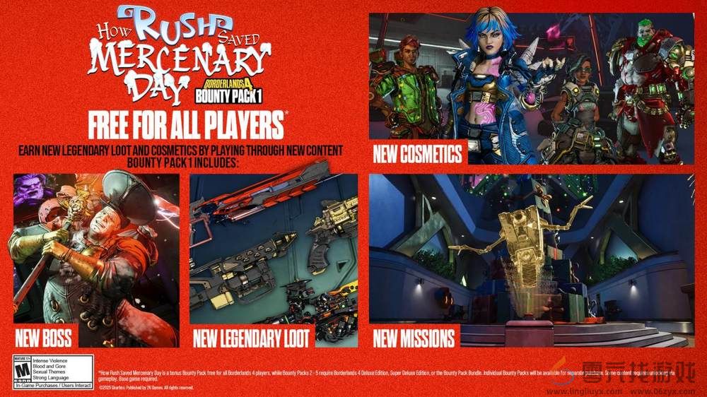 《无主之地®4》首个赏金包《赏金包1：拉西的佣兵节拯救计划》 今日宣布向《无主之地®4》玩家免费推出(图2)